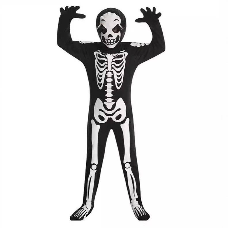 Disfraz de monstruo esqueleto de Halloween, mono con luz nocturna de esqueleto, disfraz de fiesta de terror de Carnaval