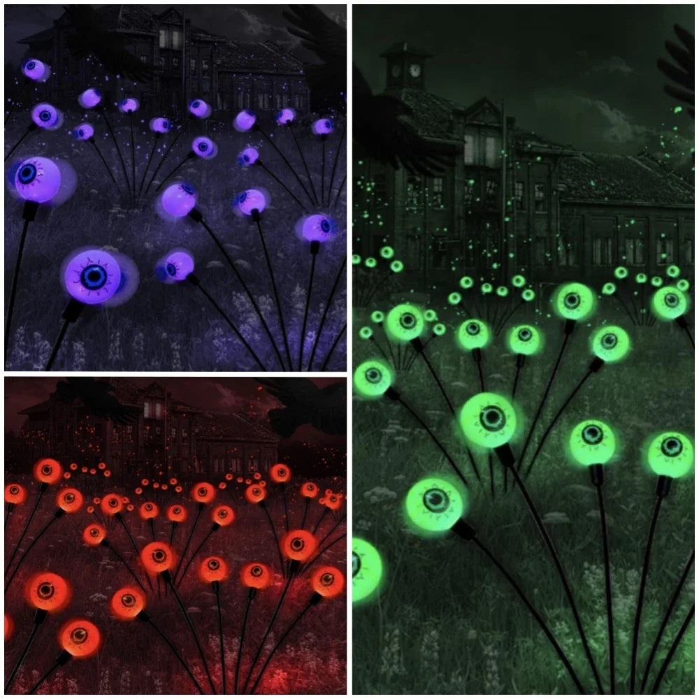 Luces LED de globo ocular para Halloween, luces solares para césped al aire libre para jardín, patio, fiesta, ambiente de miedo, uso de decoración de Halloween, 2026