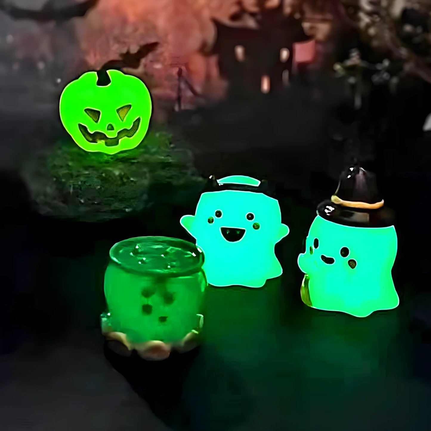 ¡Illuminar tu Halloween! Adornos brillantes multiusos de 6 piezas para fiestas, hogar y decoración de automóviles