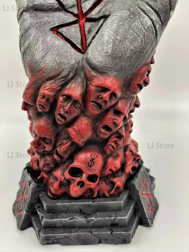 Figura Berserk, estatua de mano de Dios, adorno de resina artesanal de Anime, estatuilla de esqueleto de Halloween, decoración de escritorio artesanal, accesorios aterradores