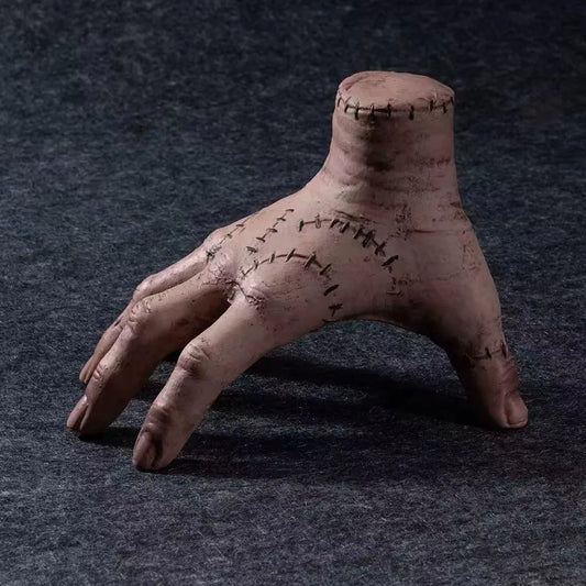 Figurita de látex de la familia Addams, juguete de mano de Horror Wednesday Thing, decoración del hogar, artesanía de escritorio, accesorio de disfraz para fiesta navideña, novedad de 2023