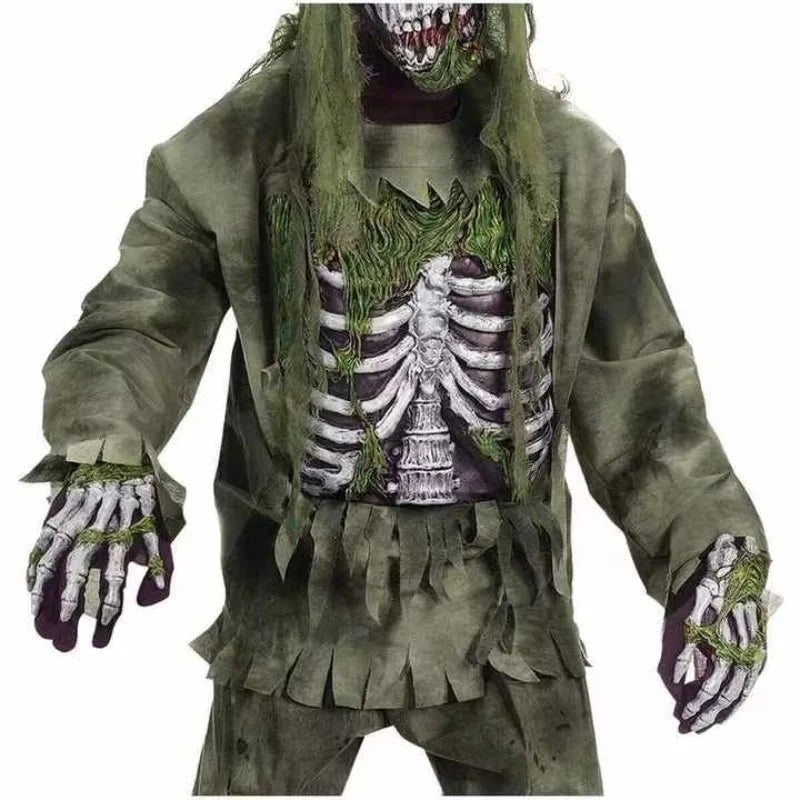 Creaciones Disfraz de zombis para niños y adultos Esqueleto aterrador Disfraz de zombis muerto vivo Disfraz de monstruos para Halloween Spooktacular