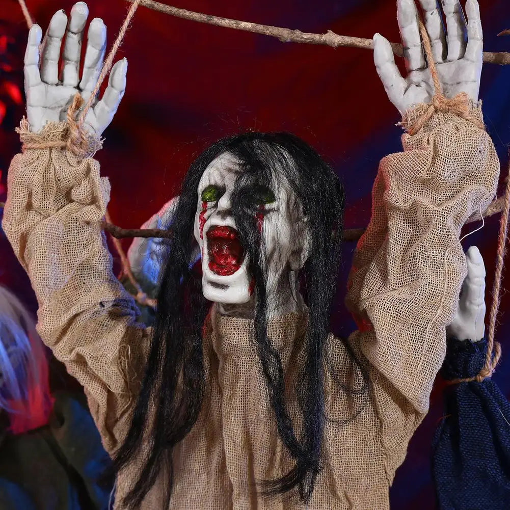 Decoraciones de cara de espíritu de Halloween, adorno de muñeca con forma de ojo sangriento llamativo, fiesta de adorno de lugar aterrador