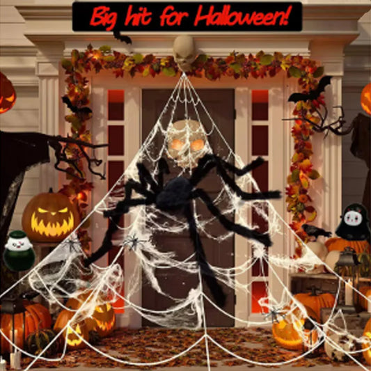 Telaraña para Halloween Casa Encantada Accesorios de Halloween para Fiesta Casa Encantada Prop Accesorios aterradores Decoración al aire libre Jardín