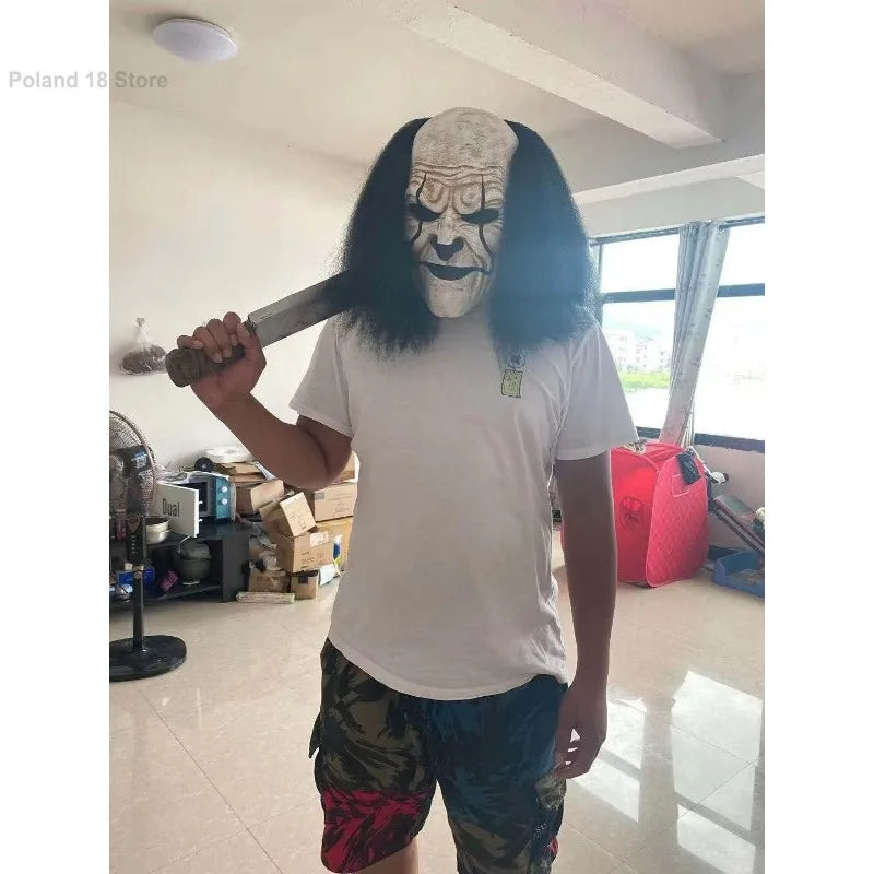 Mascarilla de payaso espeluznante para adultos, máscaras de Joker aterradoras, máscara de payaso de Halloween, fiesta, Cosplay de látex