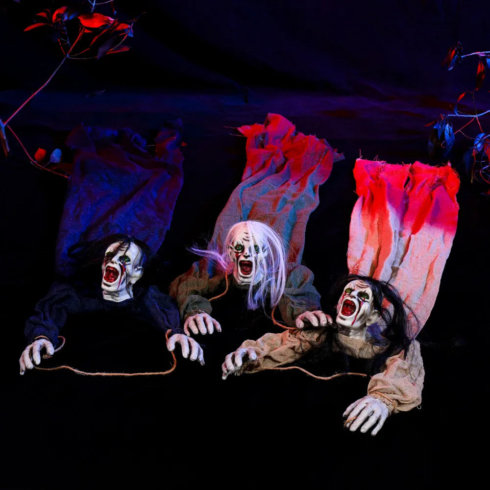 Decoraciones de cara de espíritu de Halloween, adorno de muñeca con forma de ojo sangriento llamativo, fiesta de adorno de lugar aterrador