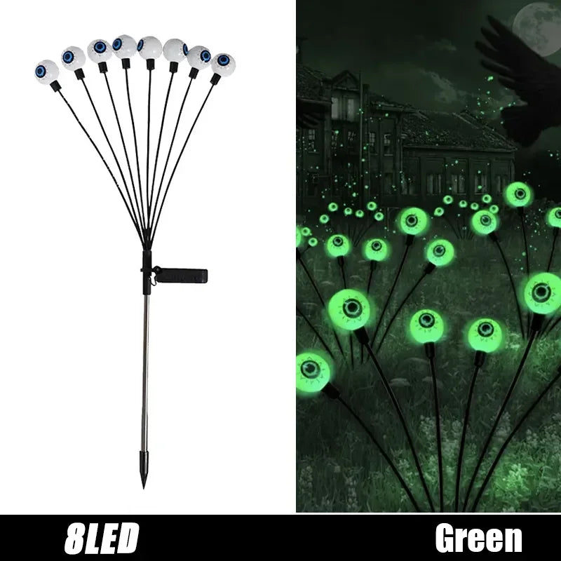 Luces LED de globo ocular para Halloween, luces solares para césped al aire libre para jardín, patio, fiesta, ambiente de miedo, uso de decoración de Halloween, 2026