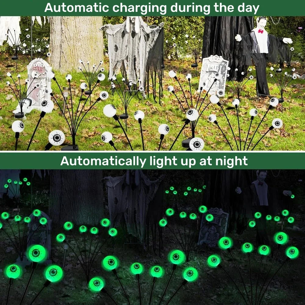 Luces LED de globo ocular para Halloween, luces solares para césped al aire libre para jardín, patio, fiesta, ambiente de miedo, uso de decoración de Halloween, 2026