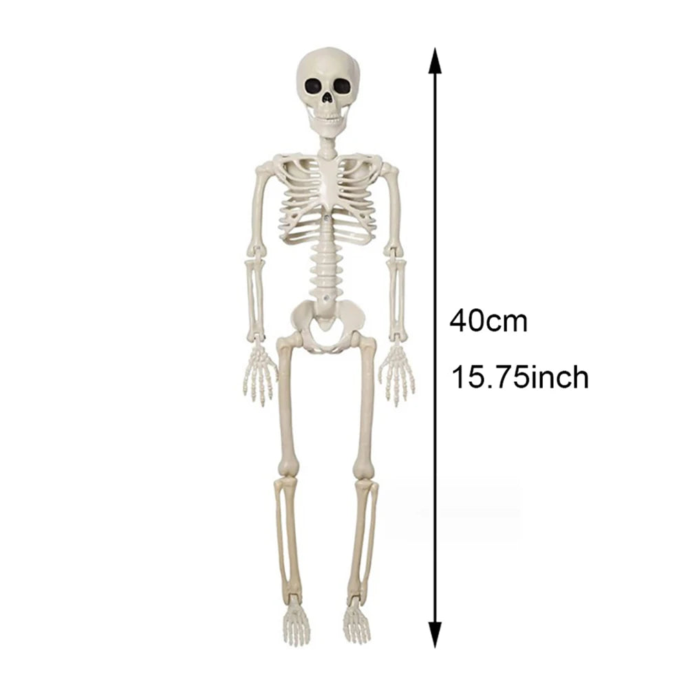 Esqueleto de decoraciones de Halloween, esqueleto de forma humana portátil, decoración de terror de hueso falso de Halloween
