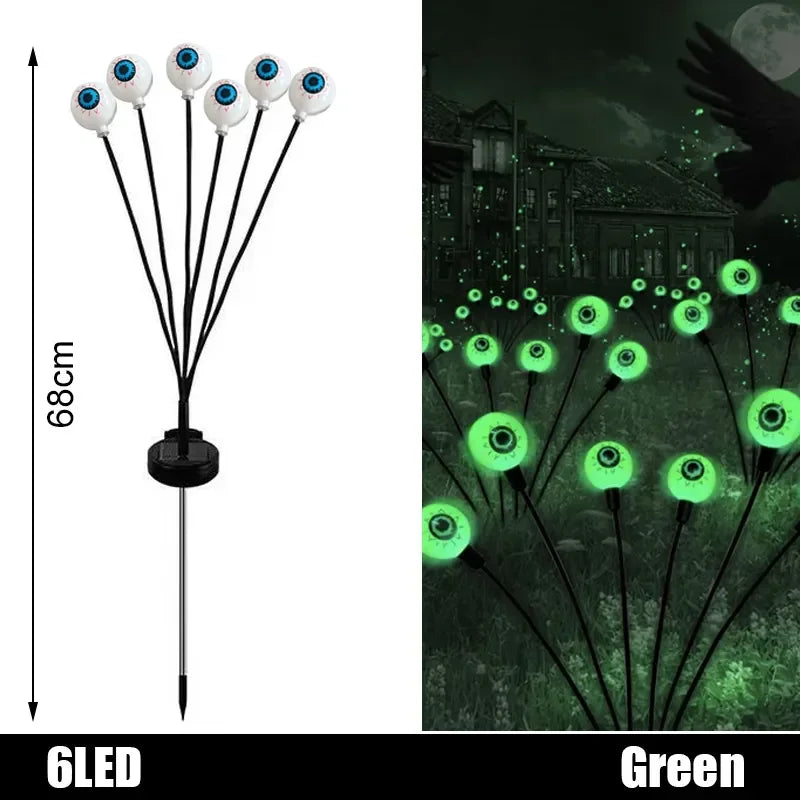 Luces LED de globo ocular para Halloween, luces solares para césped al aire libre para jardín, patio, fiesta, ambiente de miedo, uso de decoración de Halloween, 2026