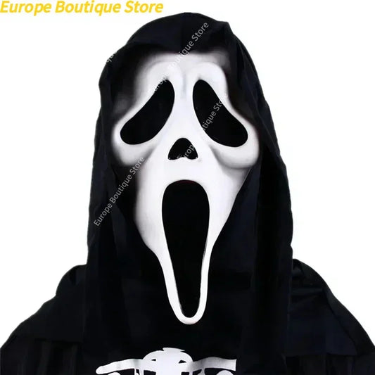 Cara de fantasma, máscara de terror de película, asesino de Halloween, Cosplay, accesorios de disfraz para adultos
