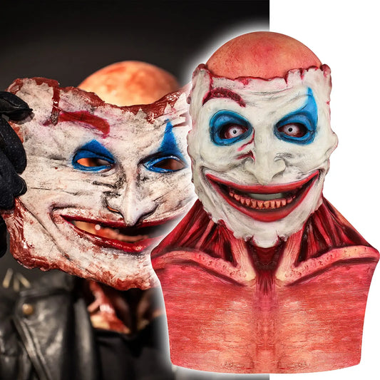 Que yo es mi máscara de Halloween aterradora tipo desgarro esqueleto Joker o jinete fantasma doble máscara de látex accesorios de Cosplay espeluznantes